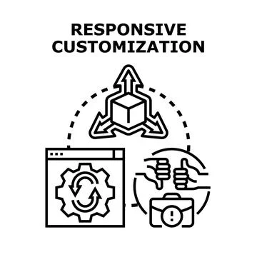 Responsive customization concept with adaptive interface Иллюстрация