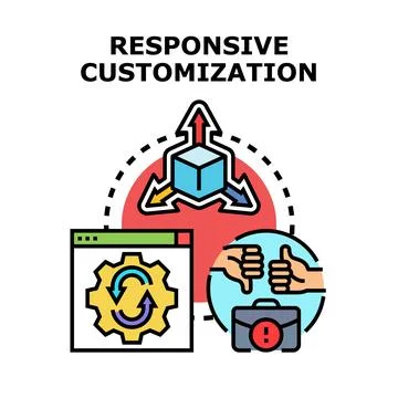 Responsive customization concept with adaptive interface Иллюстрация