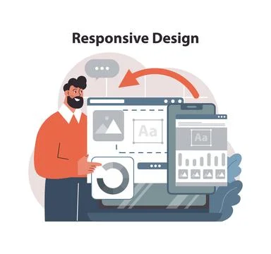 Responsive design adaptation concept. Flat vector illustration Stock Illustration