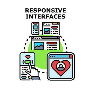 Responsive design adapting web interfaces across multiple devices Stock Illustration