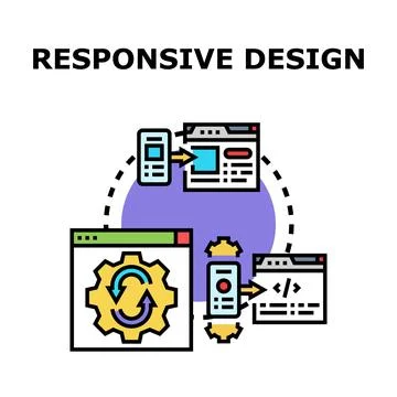 Responsive design adapting web layouts across multiple devices Stock Illustration