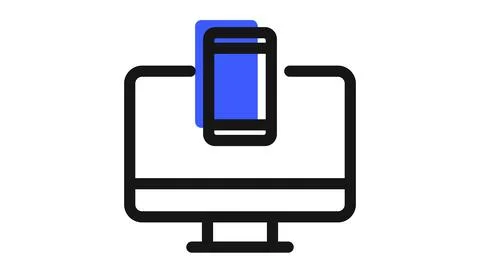 Responsive design and device sync icon Stock Illustration