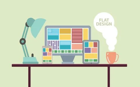 Responsive Design And Web Devices Illustrazione stock
