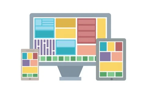 Responsive Design And Web Devices Stock Illustration