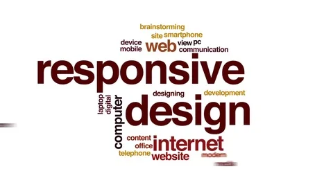 Responsive design animated word cloud, text design animation. Stock Footage 72677599