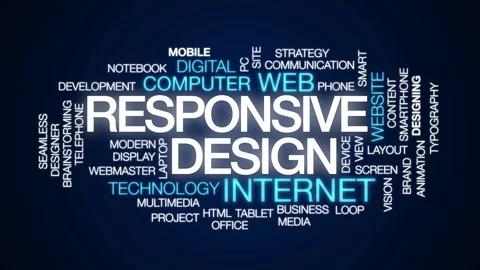 Responsive design animated word cloud. Kinetic typography. Stock Footage 108746993