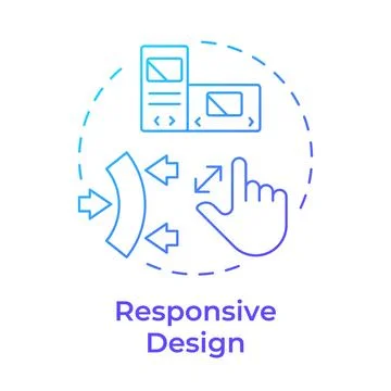 Responsive design blue gradient concept icon Stock Illustration
