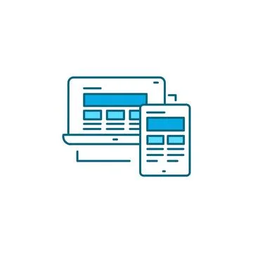 Responsive design color line icon. Pictogram for web page Stock Illustration