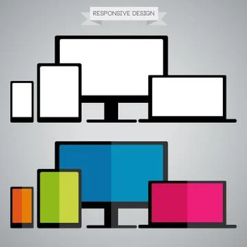 Responsive Design in electronic devices.. Stock Illustration