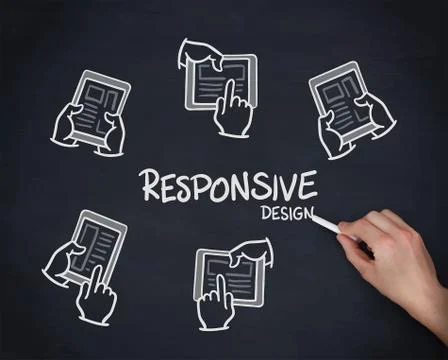 Responsive design hand drawn vector 스톡 일러스트