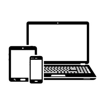 Responsive design laptop, tablet and smartphone screen icon Stock Illustration