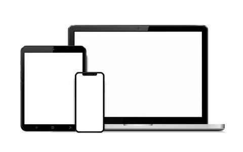 Responsive design laptop, tablet and smartphone screen Stock Illustration