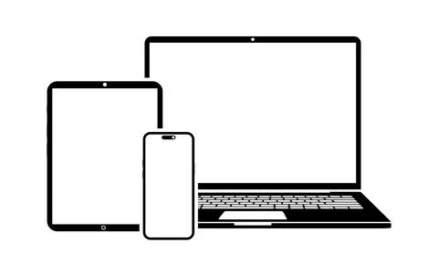 Responsive design laptop, tablet and smartphone screen icon Stock Illustration