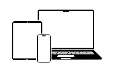 Responsive design laptop, tablet and smartphone screen icon Stock Illustration