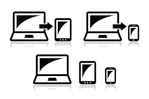 Responsive design - laptop, tablet, smartphone vector icons Illustrazione stock