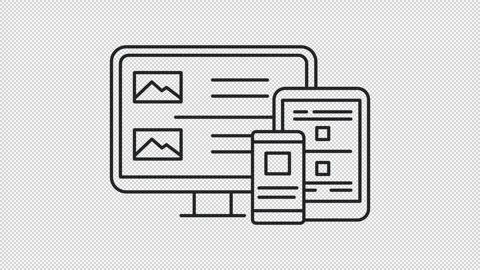Responsive design line animation Stock Footage 305456970