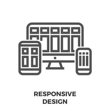 Responsive Design Line Icon Stock Illustration