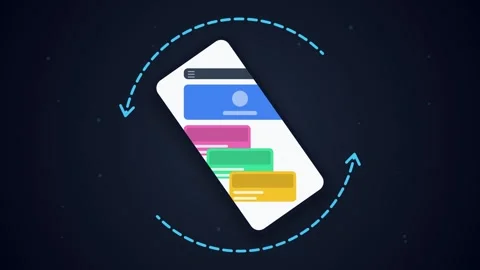 Responsive Design of a Mobile Phone Rotating from Portrait to Landscape Mod.. 動画素材 347276904