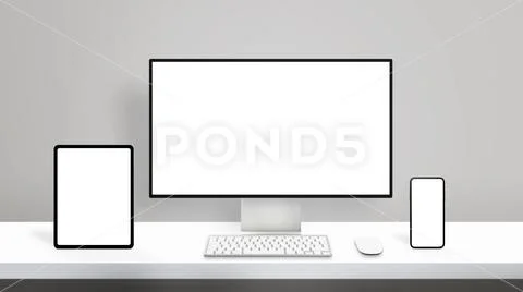 Responsive design on modern different display devices mockup PSD Template