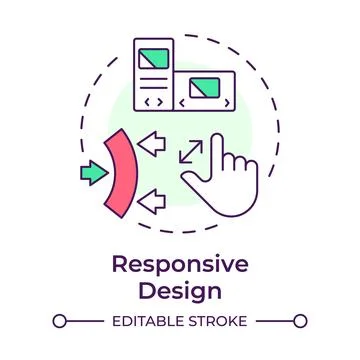 Responsive design multi color concept icon Stock Illustration