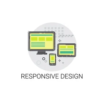 Responsive Design Phone Tablet Desktop Device Screen Icon Stock Illustration