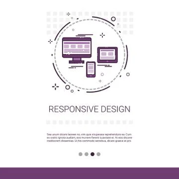 Responsive Design Phone Tablet Desktop Device Screen Banner With Copy Space Stock Illustration