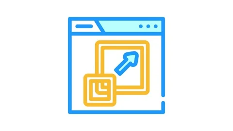 Responsive design seo color icon animation Stock Footage 327265005