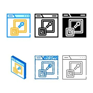 Responsive design seo color icon variations vector 스톡 일러스트