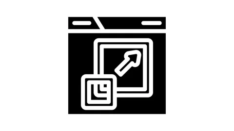 Responsive design seo glyph icon animation Stock Footage 326741320