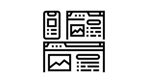 Responsive design seo line icon animation Stock Footage 326129616