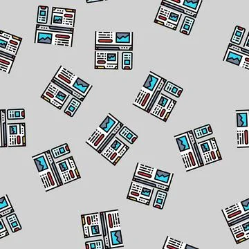 Responsive design seo vector seamless pattern Illustrazione stock