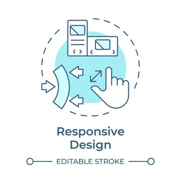 Responsive design soft blue concept icon Stock Illustration