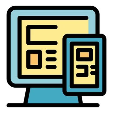 Responsive design software synchronizing data between desktop computer and .. 스톡 일러스트