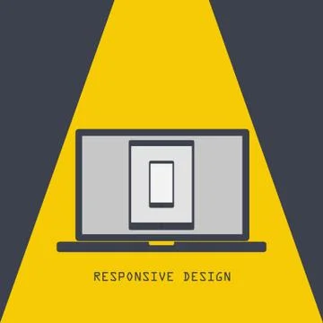 Responsive design. technology laptop tablet smartphone Stock Illustration