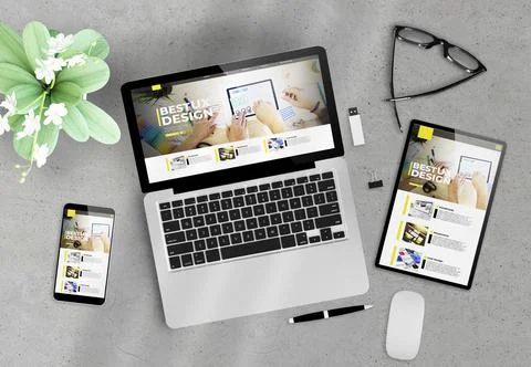 Responsive design UX website Stock Photos