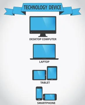 Responsive design for web- computer screen, smartphone, tablet icons Stock Illustration