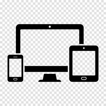 Responsive design for web - computer screen, smart phone, tablet icon Stock Illustration