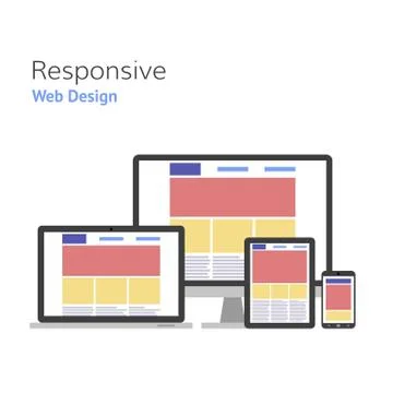 Responsive design. Web development. Stock Illustration