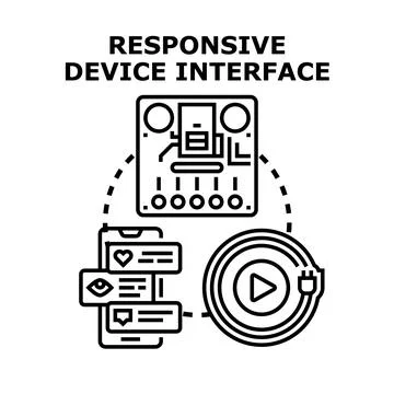 Responsive device interface concept for modern technology Ilustración de archivo