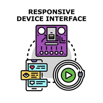 Responsive device interface concept for modern technology 스톡 일러스트