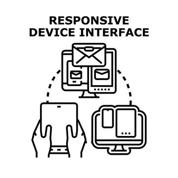 Responsive device interface email communication technology concept Stock Illustration