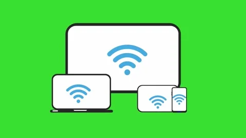Responsive Devices Connecting via Wi-Fi Animation (Laptop, Tablet, Phone) 4K Stock Footage 319428522
