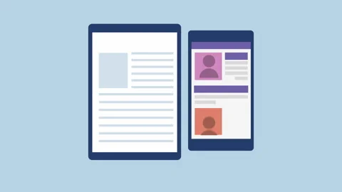 Responsive Devices in Flat Design 2d Animation with Alpha Matte Stock Footage 334994422
