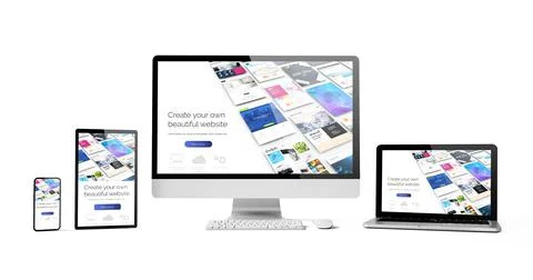 Responsive devices isolated design website builder Stock Illustration
