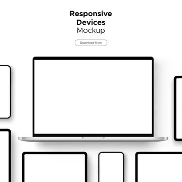 Responsive Devices Mockup for Display Web Site or App Design Stock Illustration