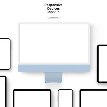 Responsive Devices Mockup for Showcasing Web Site or App Design Stock Illustration