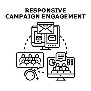 Responsive digital campaign engagement and communication strategy Ilustração Stock