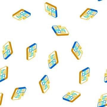 Responsive email design isometric icon seamless pattern Illustrazione stock