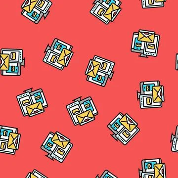 Responsive email design marketing vector seamless pattern Stock Illustration