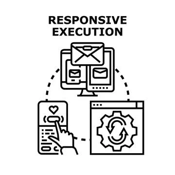 Responsive execution developing across multiple devices Stock-Illustration